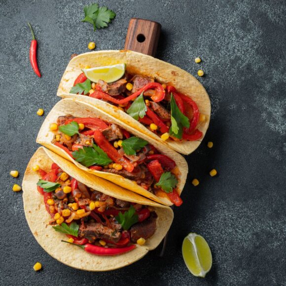 Taco with Meat and Vegetables